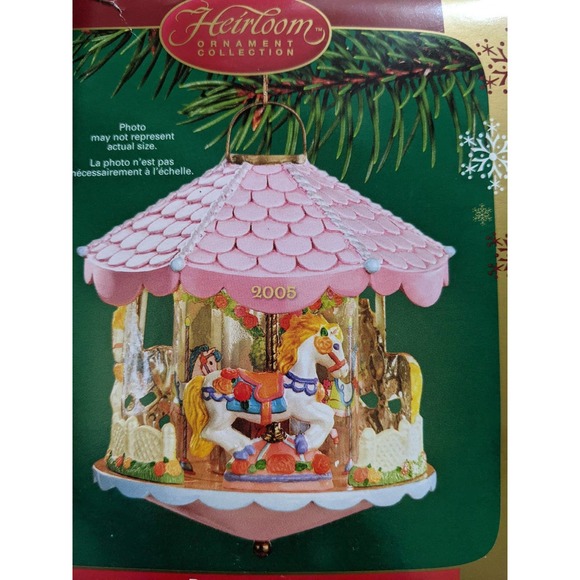 Vintage 2005 heirloom pretty ponies carousel ornament htf